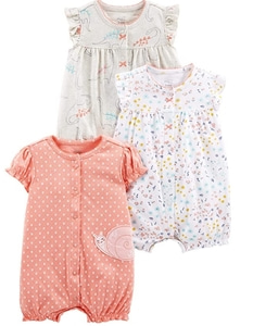 Carter&#039;s Baby Girls&#039; 3-Pack Snap-up Rompers