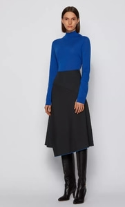 Boss Hugo Boss ASYMMETRIC-FRONT SKIRT IN DOUBLE-FACED STRETCH FABRIC
