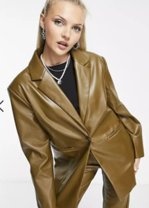 COLLUSION faux leather blazer