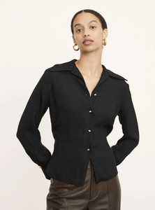 Vince Fitted Shaped Collar Blouse - 두께감 있는 블라우스