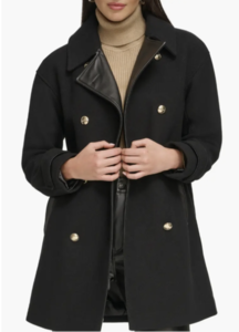 DKNY Women&#039;s Double-Breasted Wool Blend Coat