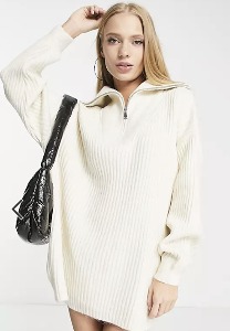 Bershka zip up knitted dress
