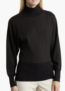 Theory Turtleneck Top in Double-Knit Jersey