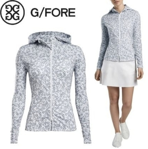 G/FORE Womens Floral Print Hooded Full Zip Golf Jacket