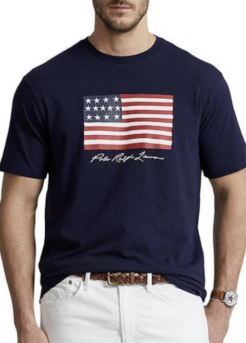 POLO RALPH LAUREN Men&#039;s Classic-Fit Flag Jersey T-Shirt