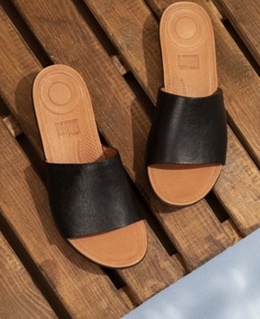FITFLOP Leather Sola Slide On Sandals