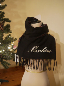 Moschino Scarf ; made in italy 울+실크 