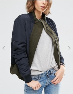 ASOS Jacket in Contrast Fabrics with Funnel Neck -66추천! 